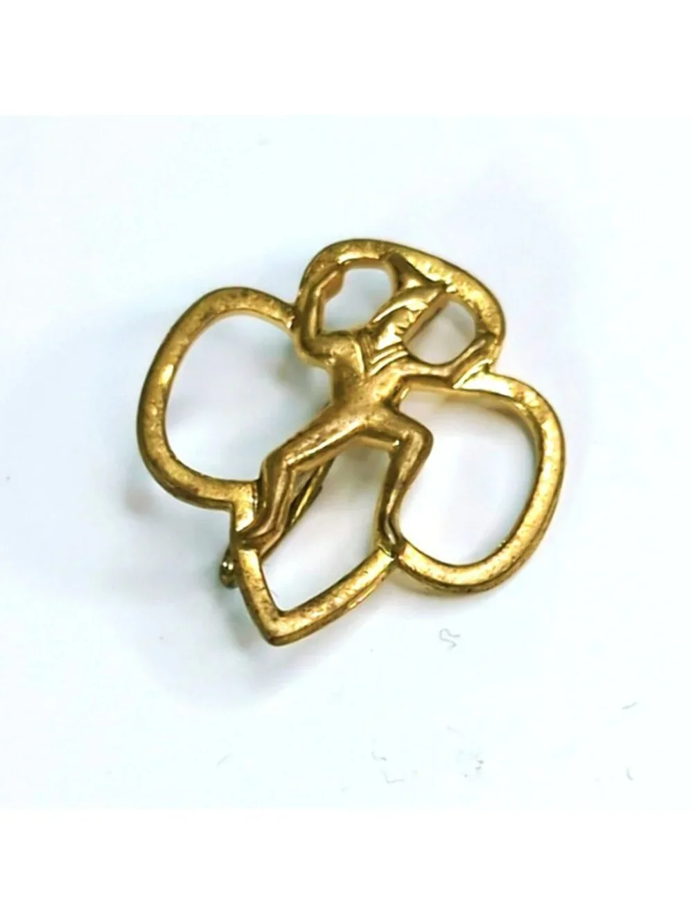 Vintage Girl Scouts Lapel Pin Brooch Gold Tone Brownie Sprite Membership
